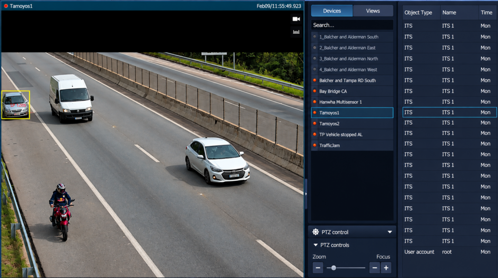 Roadway incident detected by Intellisection video analytics