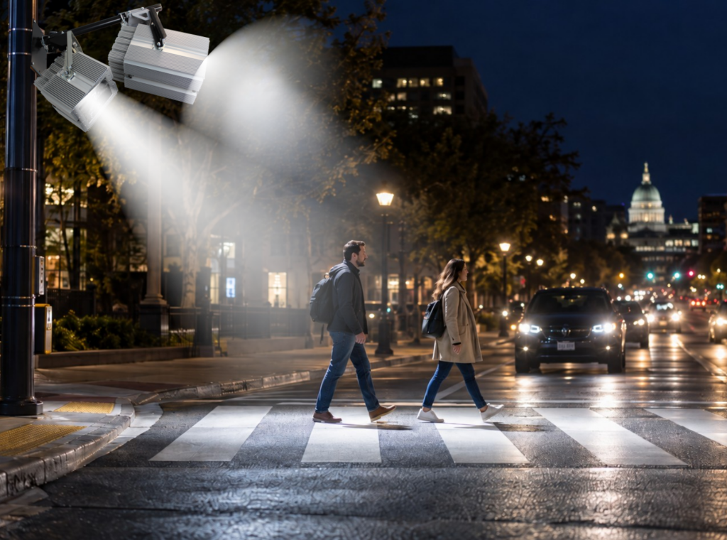 SecurOS Soffit connected crosswalk illumination