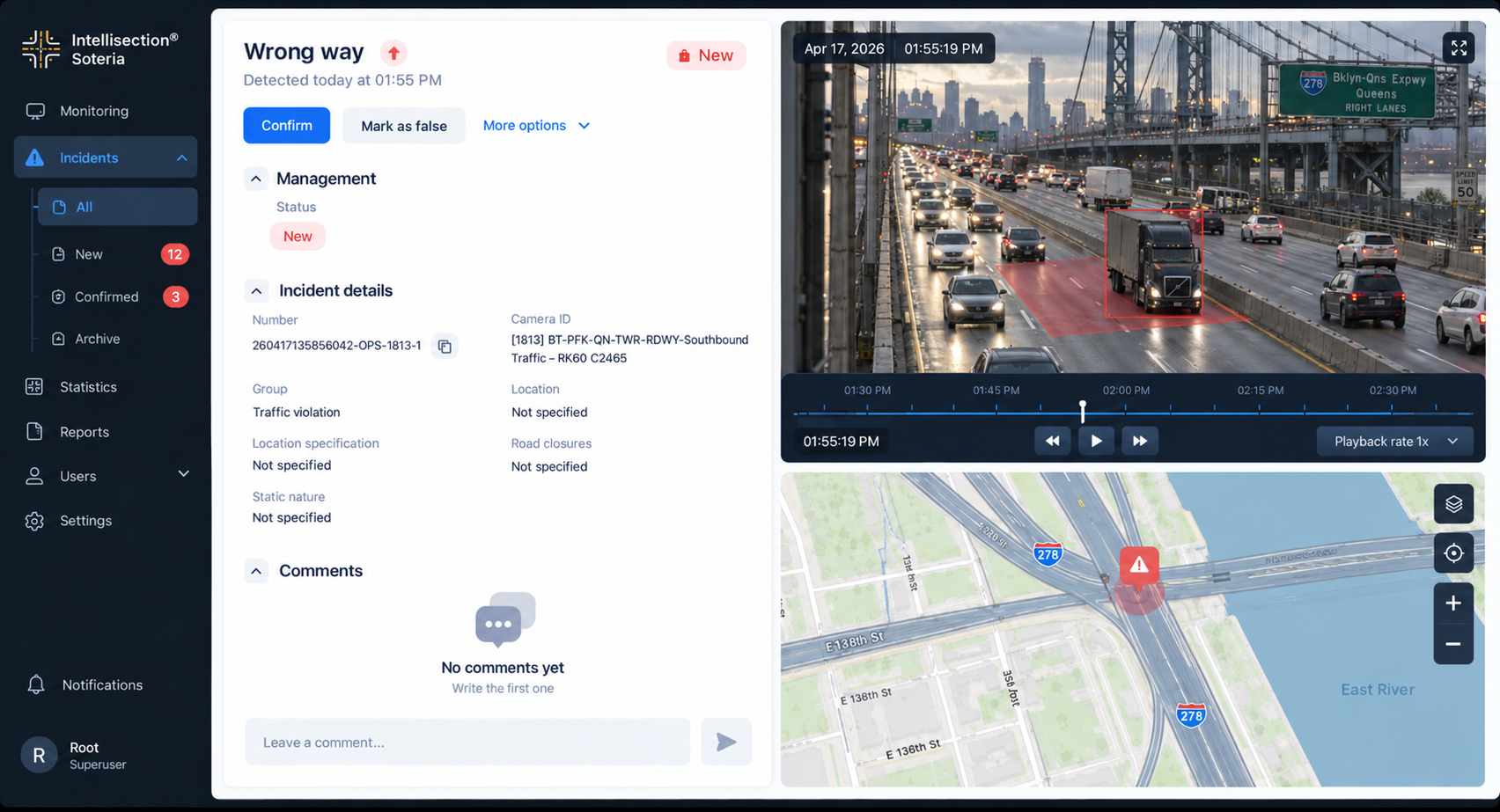 Intellisection Soteria traffic dashboard